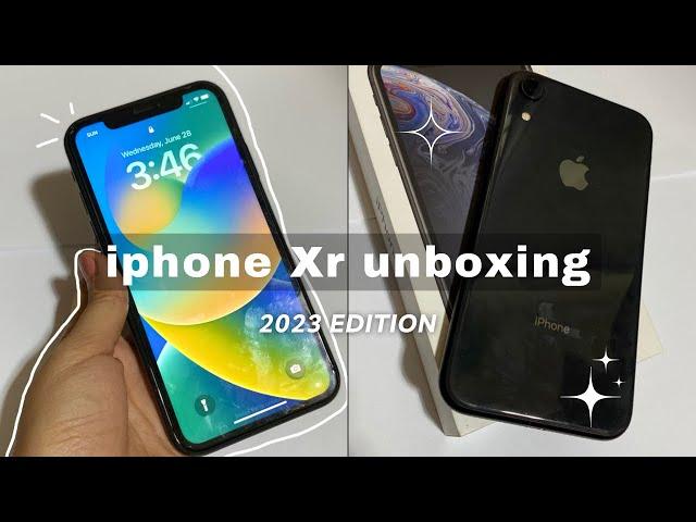 unboxing iPhone xr in 2023 (black)| camera test + set up | PH 