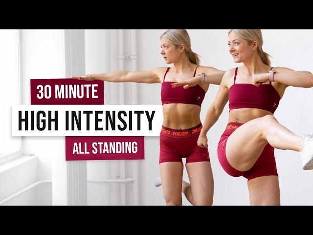 30 MIN HIIT CARDIO Workout - ALL STANDING - Full Body, No Equipment, No Repeats