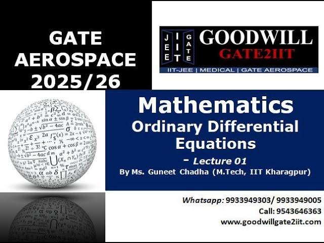 GATE Aerospace Engineering 2025/2026- Mathematics Lecture 01 GATE Aerospace lectures and Videos