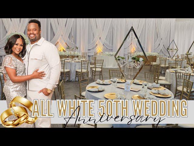 ELEGANT ALL WHITE 50TH WEDDING ANNIVERSARY| EVENT PLANNING| LIVING LUXURIOUSLY FOR LESS