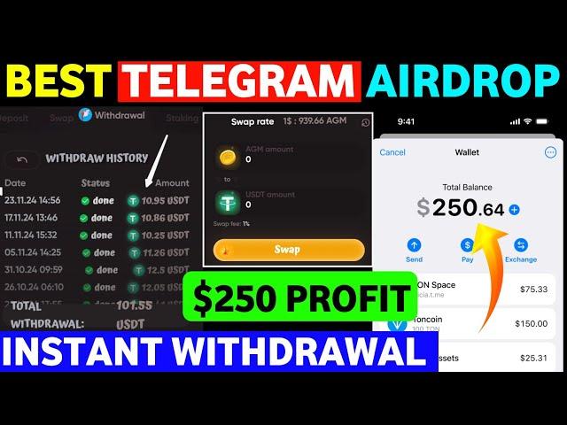 Instant Withdrawal Telegram Airdrop | Top Telegram Airdrop | How to earn money telegram airdrop 2024