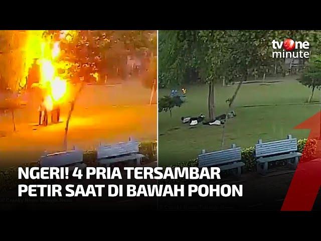 Detik-detik 4 Pria Tersambar Petir Saat Berada di Bawah Pohon | tvOne Minute