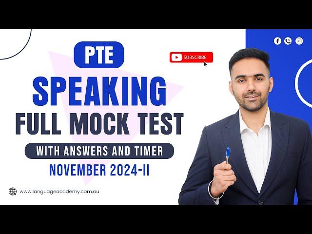 PTE Speaking Full Mock Test with Answers | November 2024-II | LA Language academy PTE NAATI IELTS