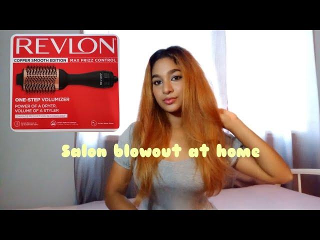 REVLON one-step Volumizer on Curly Hair|| Salon Blowout at Home!