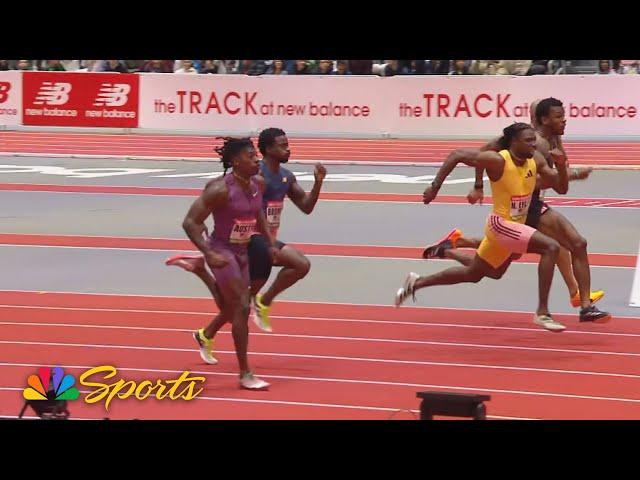 Olympian Noah Lyles trolls Tyreek Hill after winning 60m final in Boston | NBC Sports