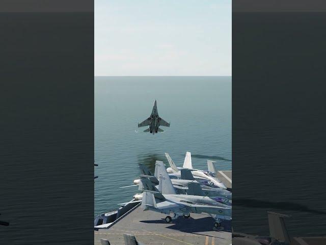 Su-27 Carrier Landing With a Cobra