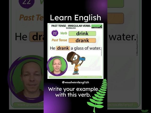 Past Tense of DRINK in English  English Pronunciation of DRANK | Learn English Irregular Verbs