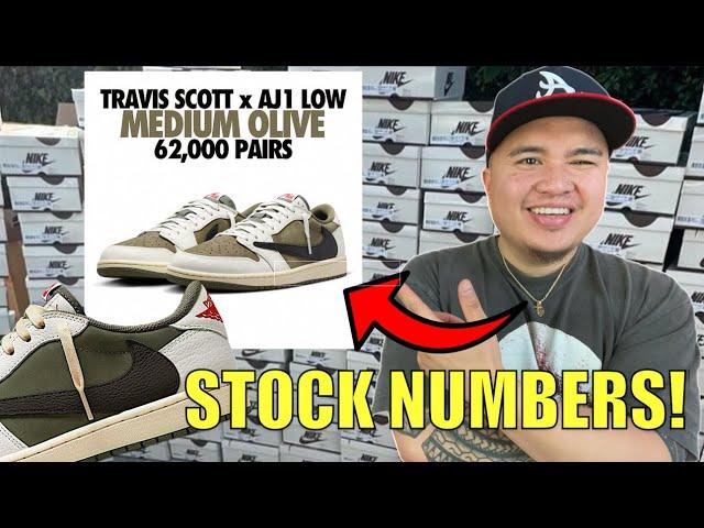 STOCK NUMBERS! SHOCK DROP SOON! TRAVIS SCOTT JORDAN 1 LOW MEDIUM OLIVE!