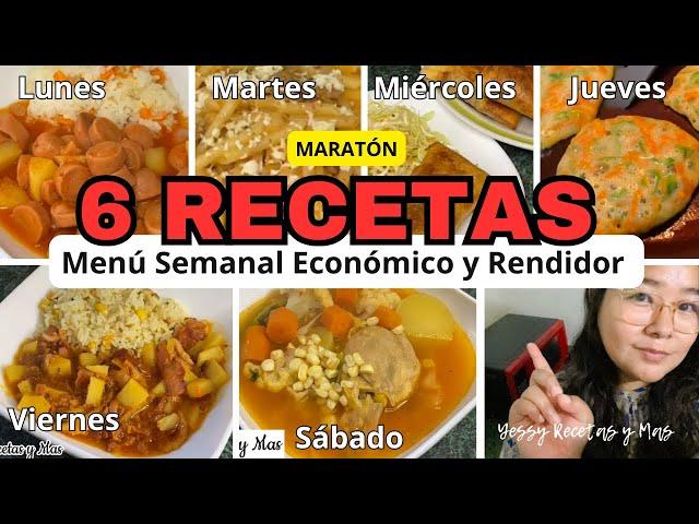 MENÚ SEMANAL ECONÓMICO CON $50 PESOS: 6 Recetas ¿Así o más fácil? #like #fyp @YessyRecetas