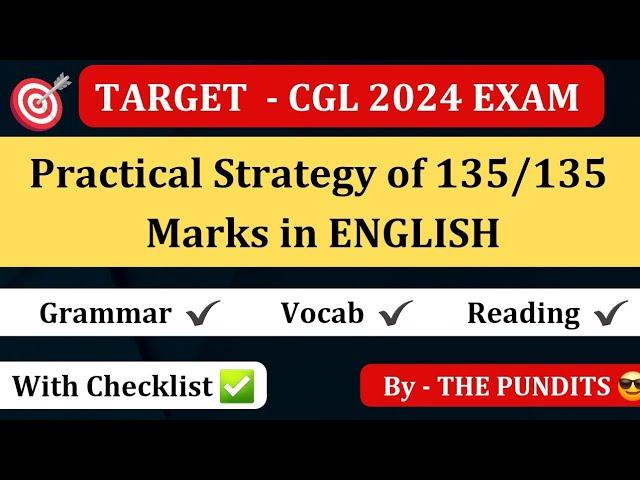 Best Strategy of English for SSC CGL, CHSL, CPO & MTS 2024 Exams #ssccgl #ssc #sscchsl #thepundits