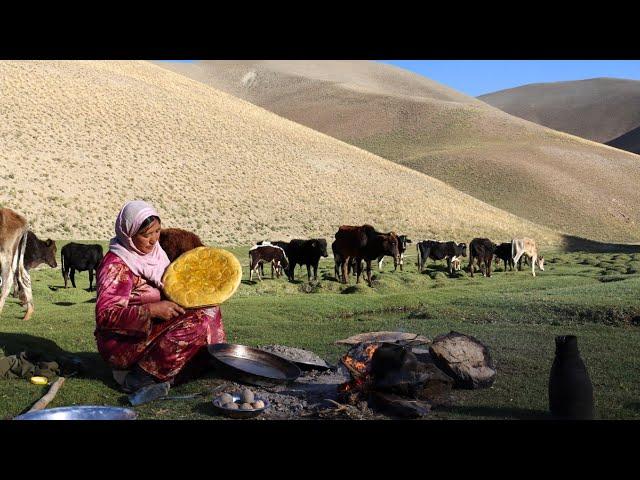 Organic Mountain Village Life in Afghanistan | Shepherd Mother Cooking Traditional Food in Village