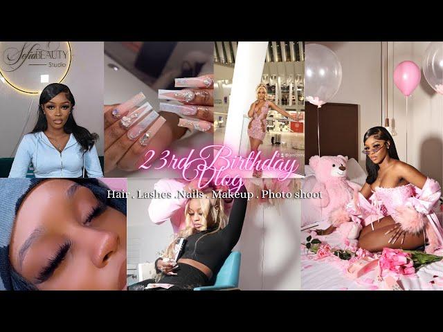 BIRTHDAY VLOG: GRWM Hair , Nails , Lashes , Makeup & Photoshoot | Aquarius Szn️ | Janice Monaee