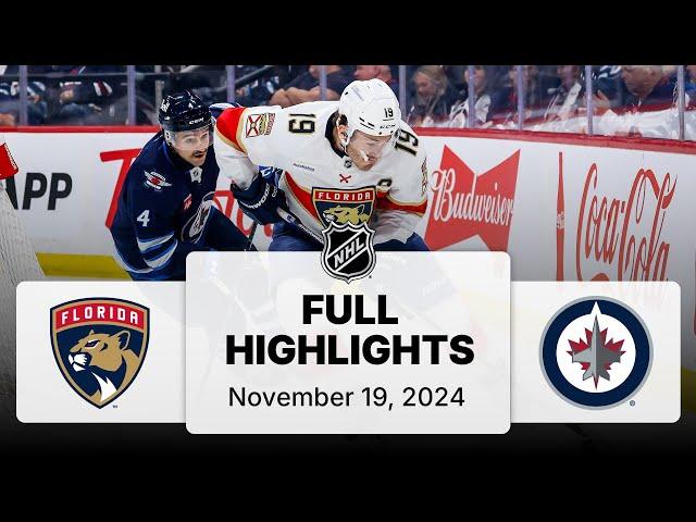 NHL Highlights | Panthers vs. Jets - November 19, 2024