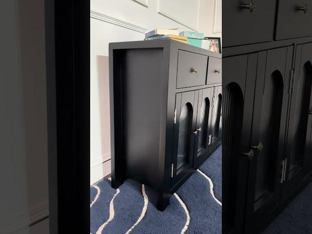 Storage Unit in Black with Fluted Glass | furniture Manufacturer in Bangalore - Guarented