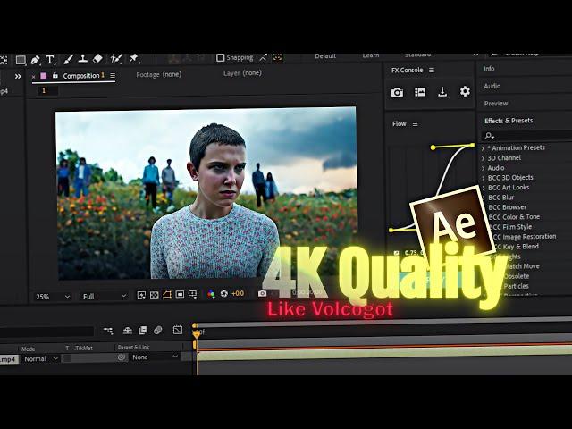 High Quality Settings Like volcogot   4k video edit tutorial  ; After Effects