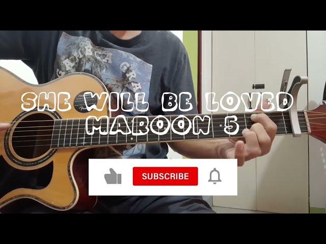 She Will Be Loved - Maroon 5 (Simplified for Beginners / Guitar Tutorial / Capo 1st Fret)