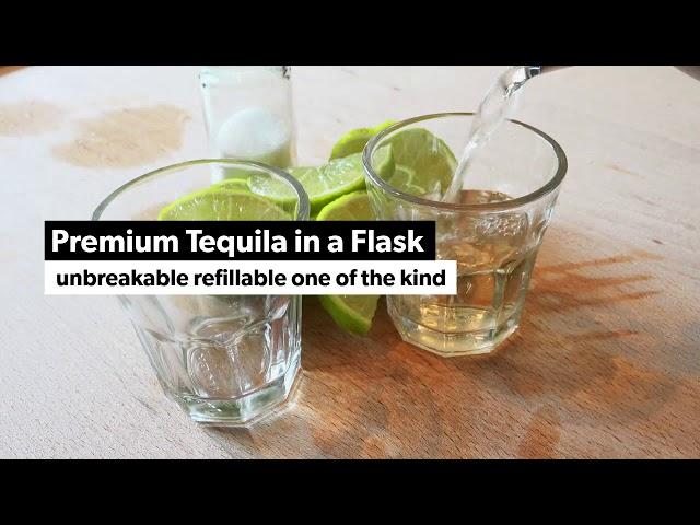 premium tequila in a flask