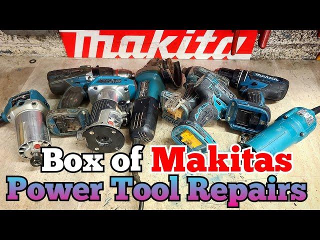 Another box of Makita Power Tools in for Repair, New and old, corded and cordless.