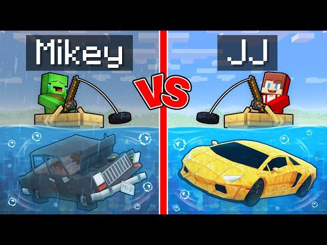 Mikey vs JJ Magnetic Fishing Battle in Minecraft (Maizen)