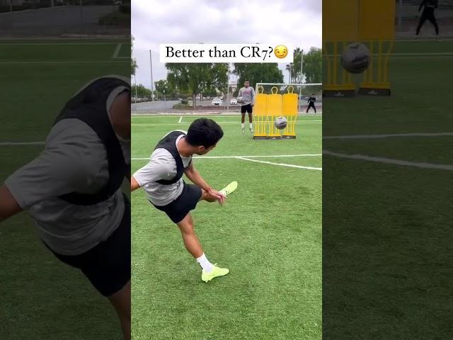 Do you think his free kick is better than CR7? #soccerreels #cr7challenge #betterthancr7