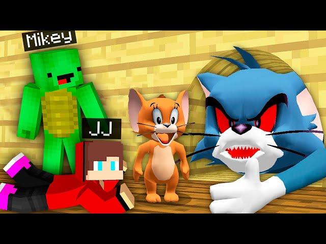 JJ and Mikey HIDE From Scary TOM and Jerry EXE in Minecraft Challenge Maizen 100 days