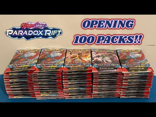 I opened 100 PACKS of PARADOX RIFT to try and COMPLETE THE SET!! (pokemon card opening)