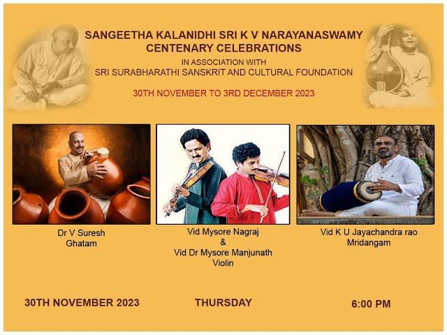 Mysore manjunath and Mysore Nagraj - Violin | KVN centenary celebration - 2023