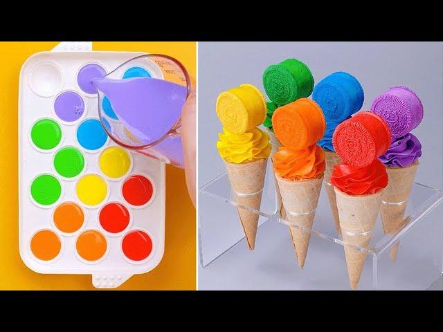 How To Make Rainbow Cake Decorating Ideas | So Yummy Colorful Cake Decorating Compilation