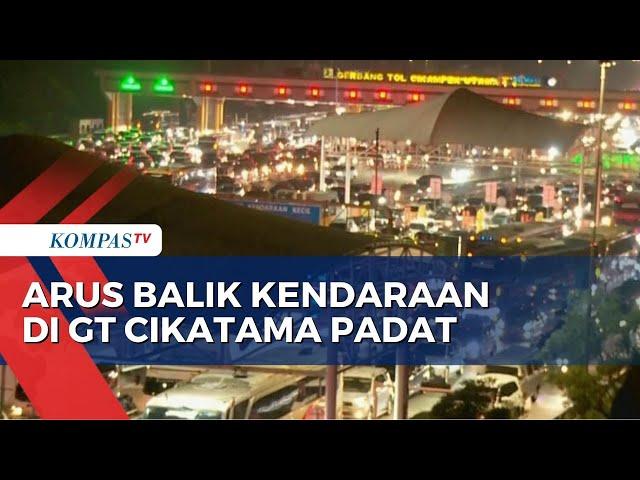 Arus Balik Mudik di GT Tol Cikatama Padat di Kedua Jalur