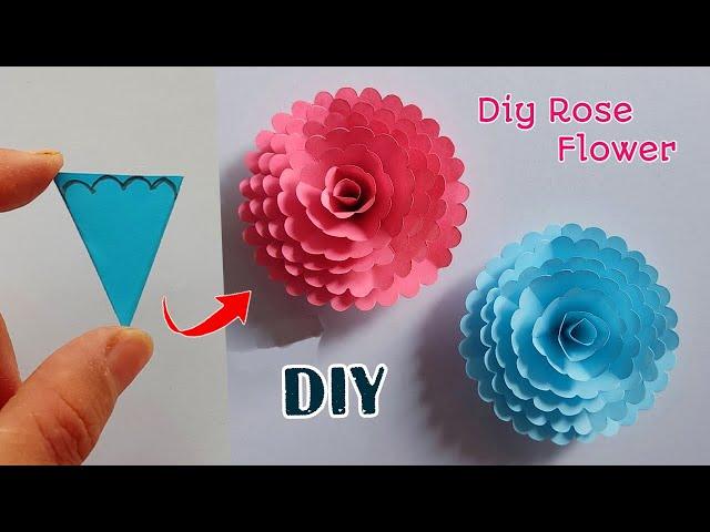 How To Make Beautiful Rose Flower | Paper Flower Making Step By Step