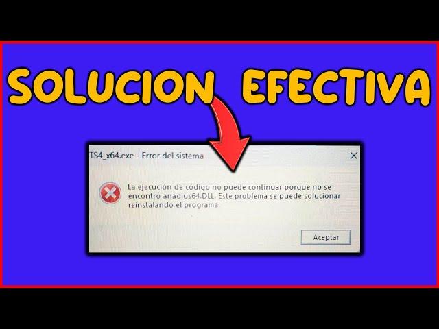 SIMS 4 SOLUCION ERROR ANADIUS64.DLL SOLUCION DE ERROR