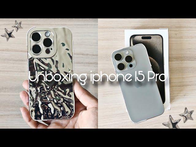 iPhone 15 pro unboxing Natural Titanium | MagSafe + SHEIN accessories