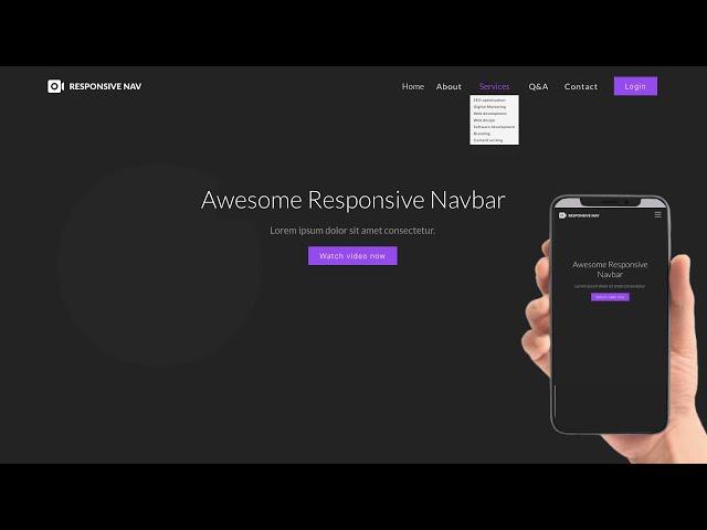 Responsive navbar Html Css & JavaScript in Hindi