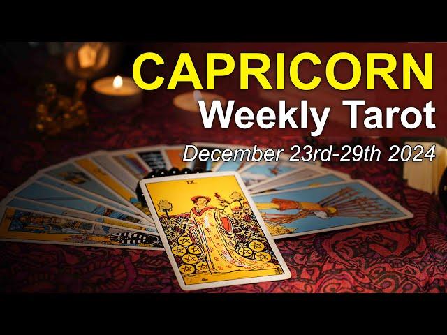 CAPRICORN WEEKLY TAROT READING "A BIG STEP FORWARD" December 23 to 29 2024 #weeklytarotreading
