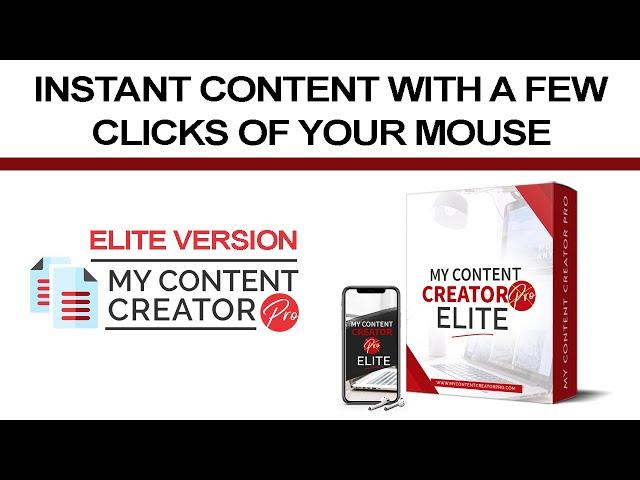 My Content Creator Pro Is A Powerful Content Creation Software - Elite Version