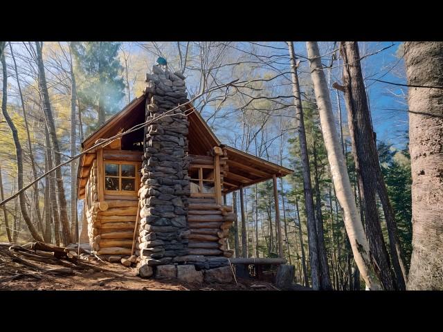 Building a Secret Log Cabin in the Woods With NO Power Tools!