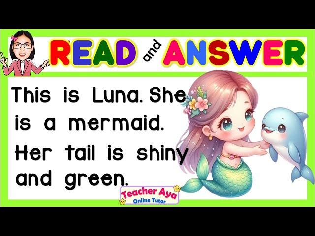 English Reading Comprehension for kids | Mermaid Story | Practice Reading | Reading tutorial