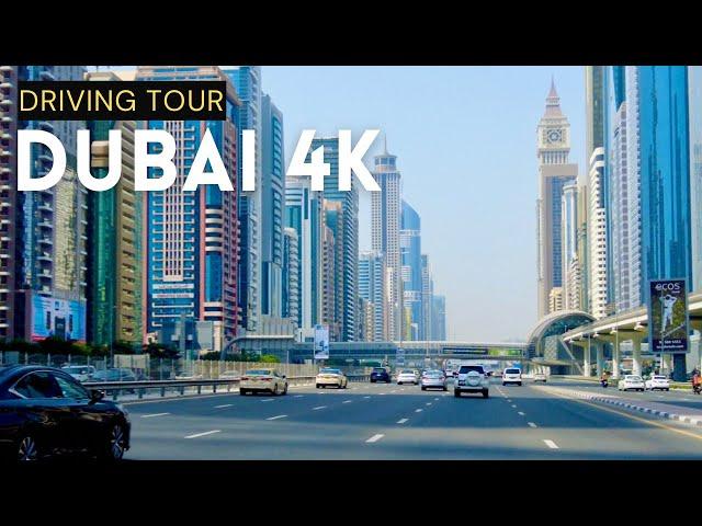[4K] Dubai SKYSCRAPERS on SHEIKH ZAYED ROAD!! Driving Tour in Dubai Summer | Episode 2