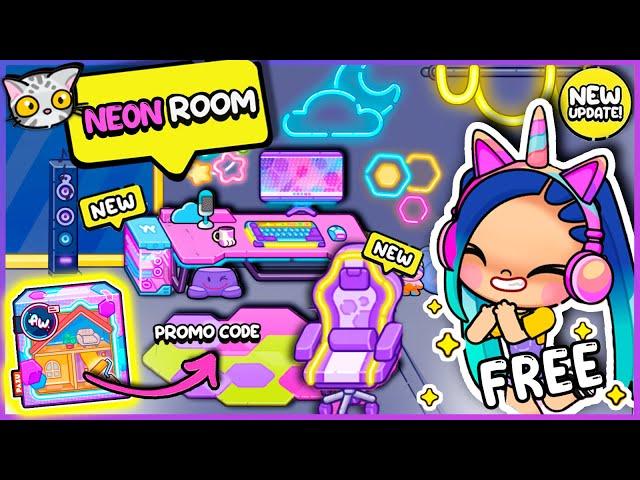 I Build a Gamer Room in My Mansion!   TEEN NEON ROOM   FREE Decoration Ideas | Avatar World