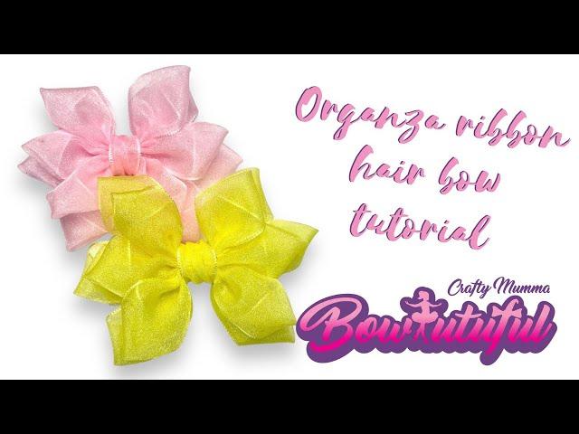 Organza ribbon handmade hair bow tutorial • diy hair clips • how to make hair bows •laço