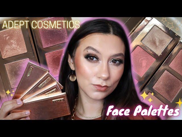 ADEPT COSMETICS FACE PALETTES REVIEW | COMPARISON SWATCHES + DEMO | DO YOU NEED ALL OF THEM? 