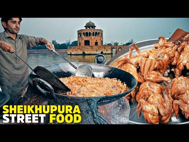 Street Food of Sheikhupura | Hiran Minar Story | Fish Fry, Desi Murgh, Charga | Pakistan Street Food
