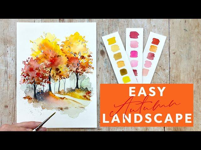 Try This Easy Autumn Watercolour Landscape!