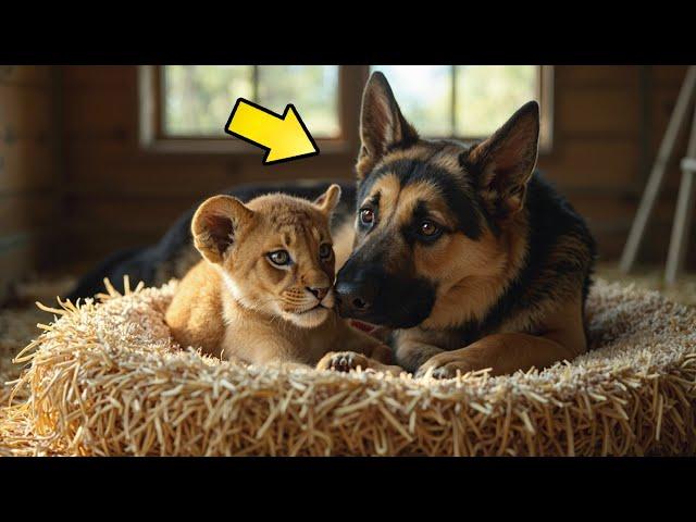 GERMAN SHEPHERD BECAME MOTHER TO BABY LIONS, WHAT HAPPENED NEXT LEFT THE WHOLE SANCTUARY IN TEARS!