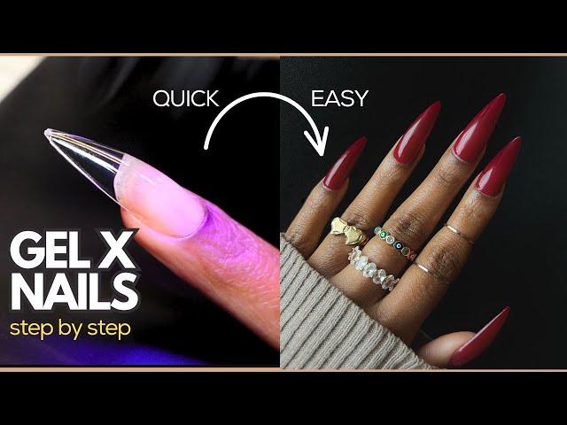 How I Do Gel X Nails At Home, Without a Drill | Cherry Mocha Nails