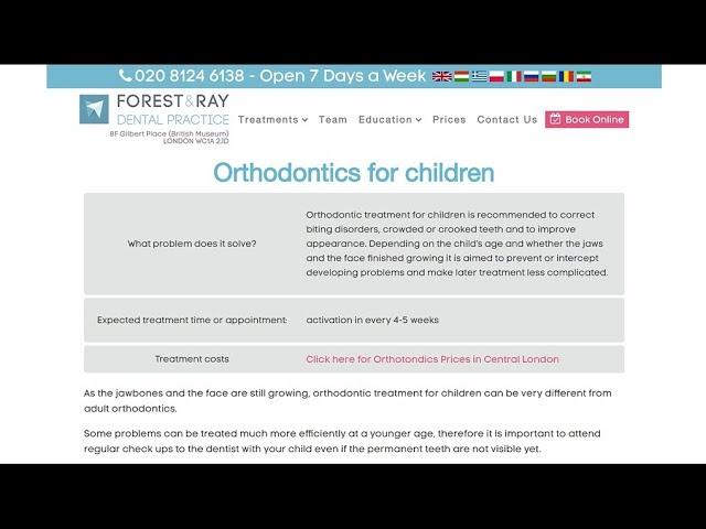 Orthodontics for Children London - Forest & Ray - Dentists, Orthodontists, Implant Surgeons