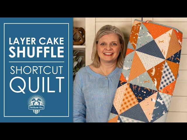 Easy Quarter-Square Triangle Blocks! Layer Cake Shuffle  Shortcut Quilt Pattern | Fat Quarter Shop