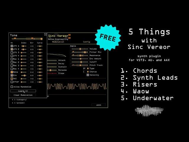 5 things you can make with free Sinc Vereor synth plugin + presets for VST, AU, and AAX