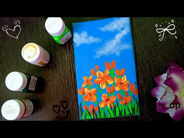 Beautiful Flower Canvas #shorts #ytshorts #creativeart #canvas #flowercanvas #authenticdraw #art #dp