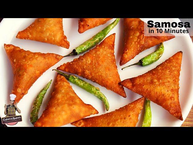 Street Style Onion Samosa Recipe With Simple Folding Technique-How To Make Onion Samosa in Kannada